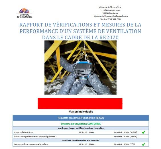 Rapport de Contrôle des réseaux de ventilation conforme à Pau